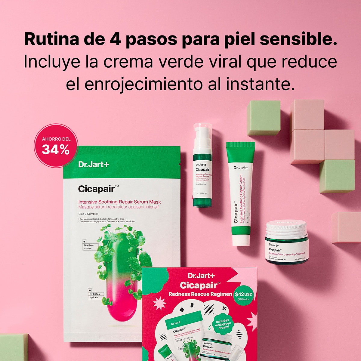 CICAPAIR™ REDNESS RESCUE REGIMEN KIT WITH CENTELLA ASIÁTICA (SET PARA CUIDADO DE LA PIEL)